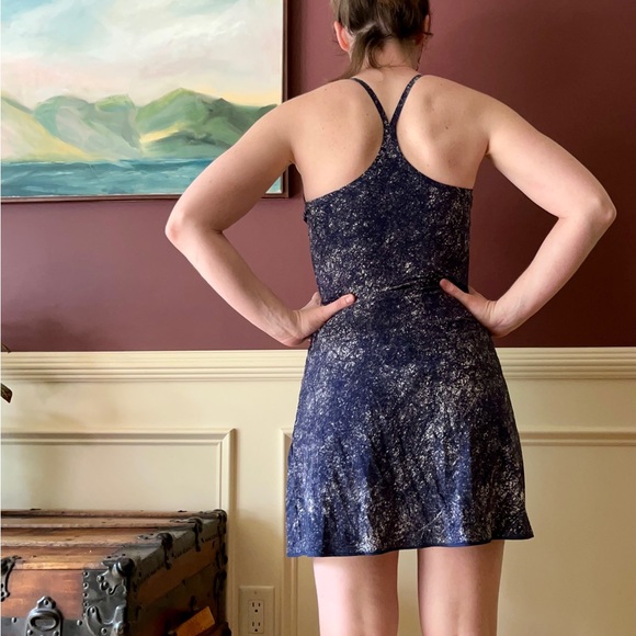 Outdoor Voices Exercise Dress - RARE Leotard Navy White Speckled Pattern SMALL - Picture 6 of 8